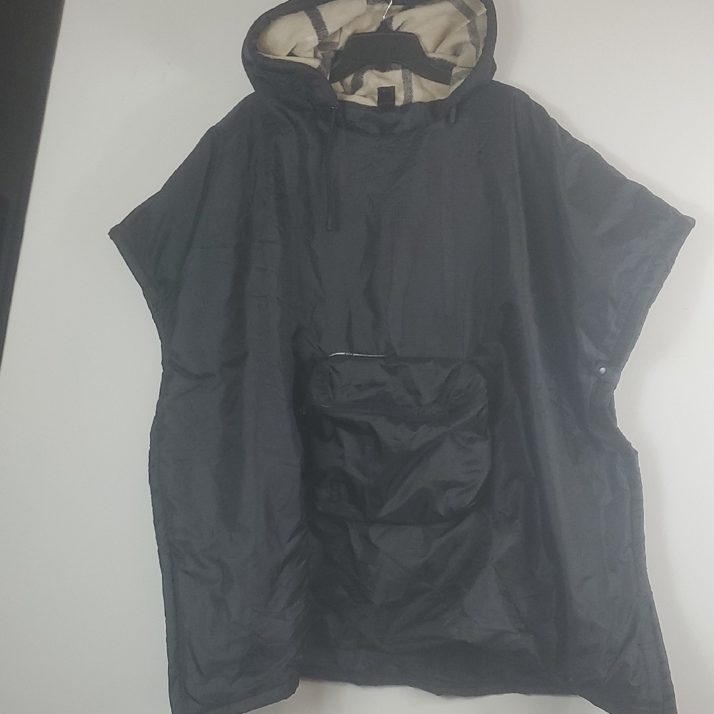 BEIS Black Hooded Cape With Front Pocket - Picture 7 of 16
